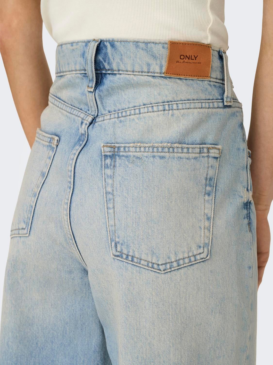 ONLHOPE Hohe Taille Weiter Beinschnitt Jeans Light Blue Denim