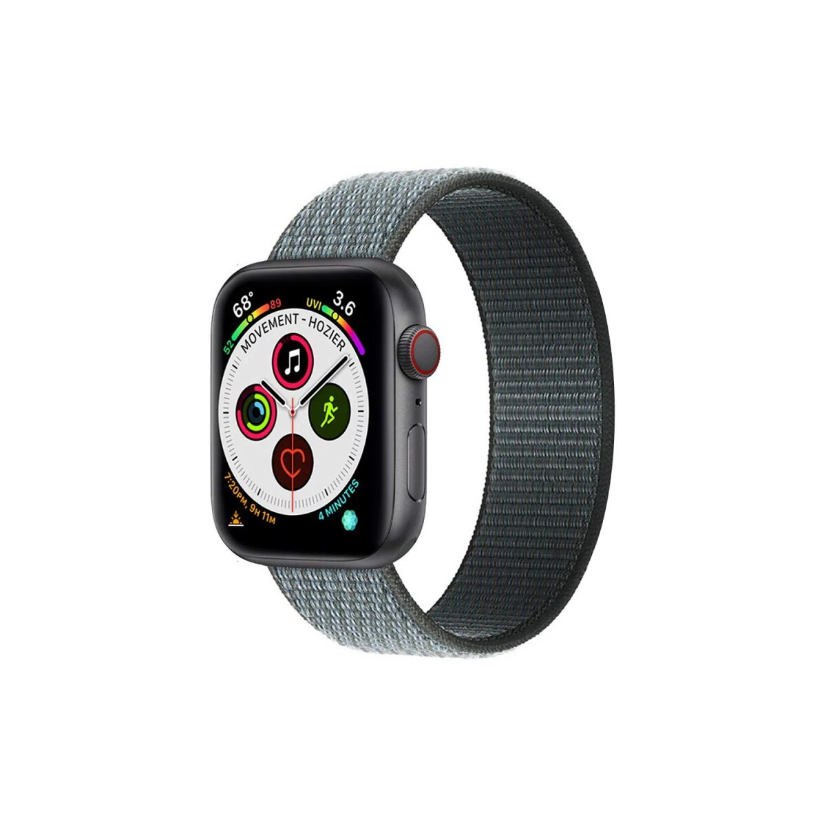 Apple Watch 6 (44mm) Nylon armbånd - Storm Grey