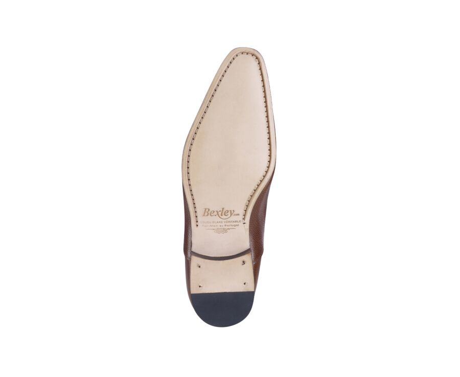Richelieu homme Châtaigne Grainé semelle cuir - BRISBURY