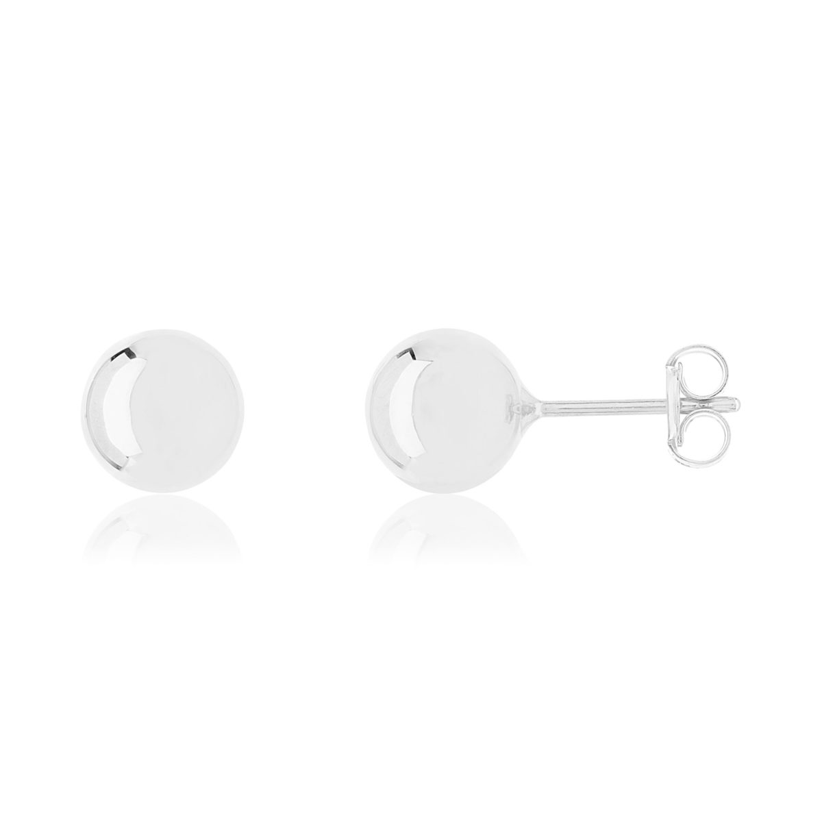 Boucles d'oreilles or 375 blanc diam 7 mm