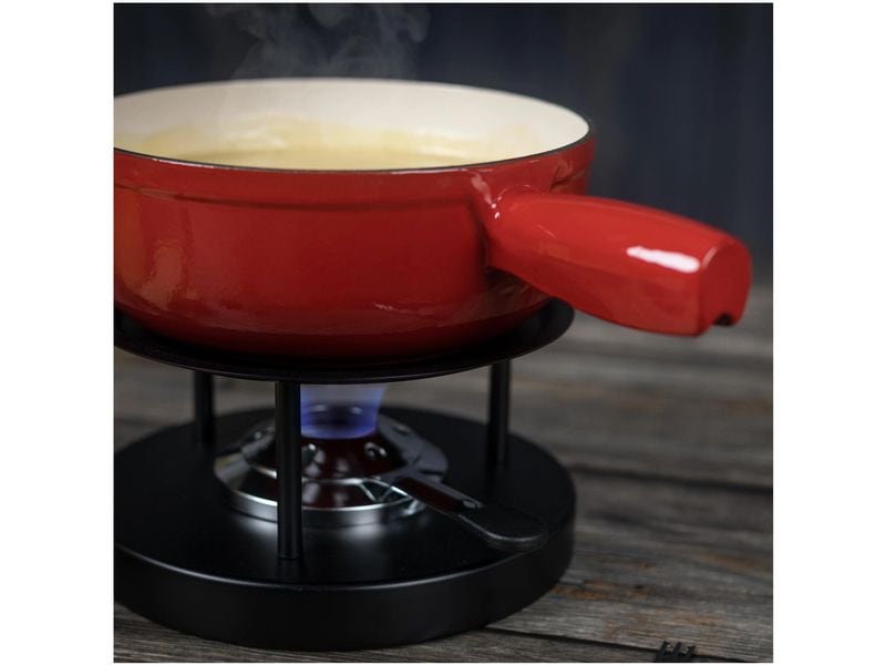 Kuhn Rikon Fondue-Caquelon Induktion Rot Fondue-Topf aus Gusseisen