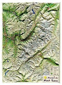 GEORELIEF - GEORELIEF MASSIF MONT BLANC 42X31