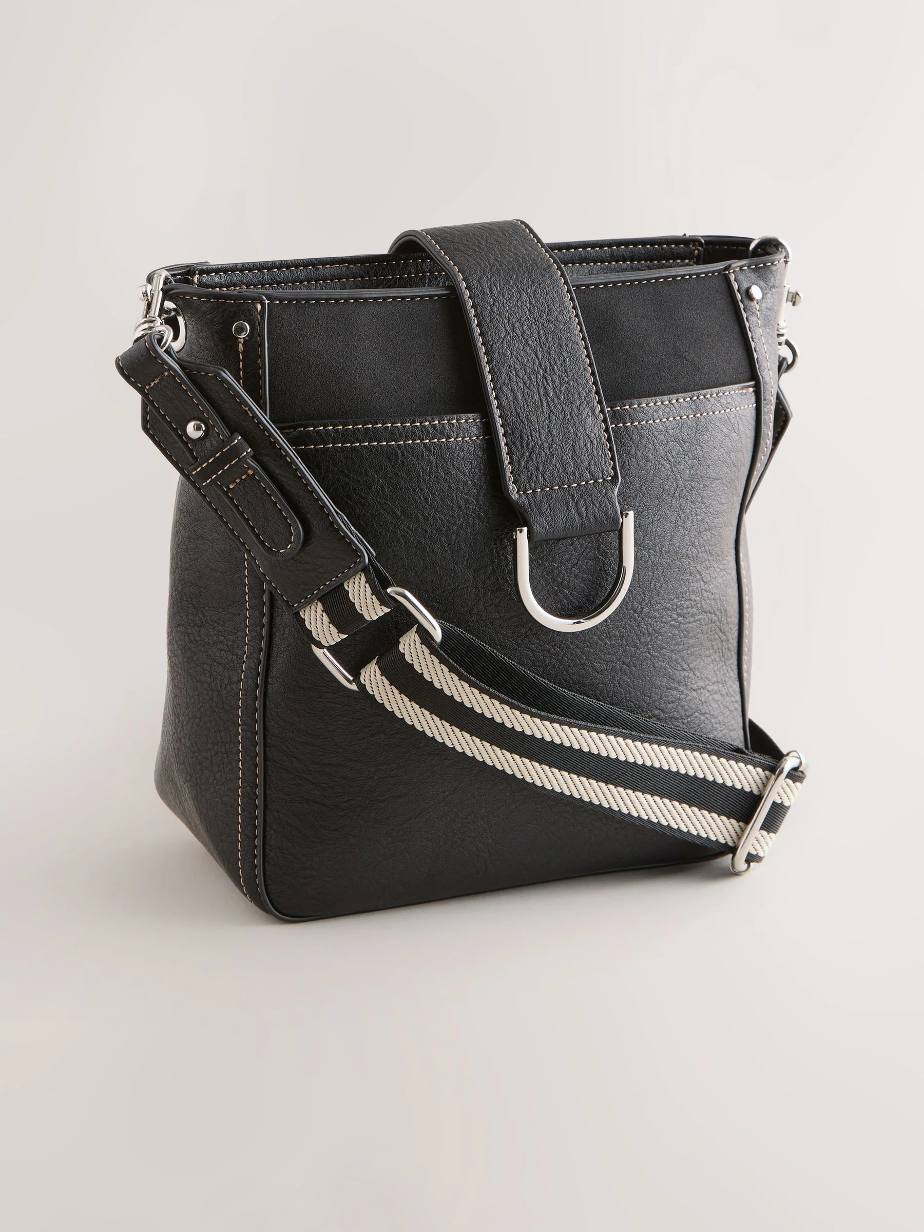 Zwart - Gestructureerde Messenger-tas