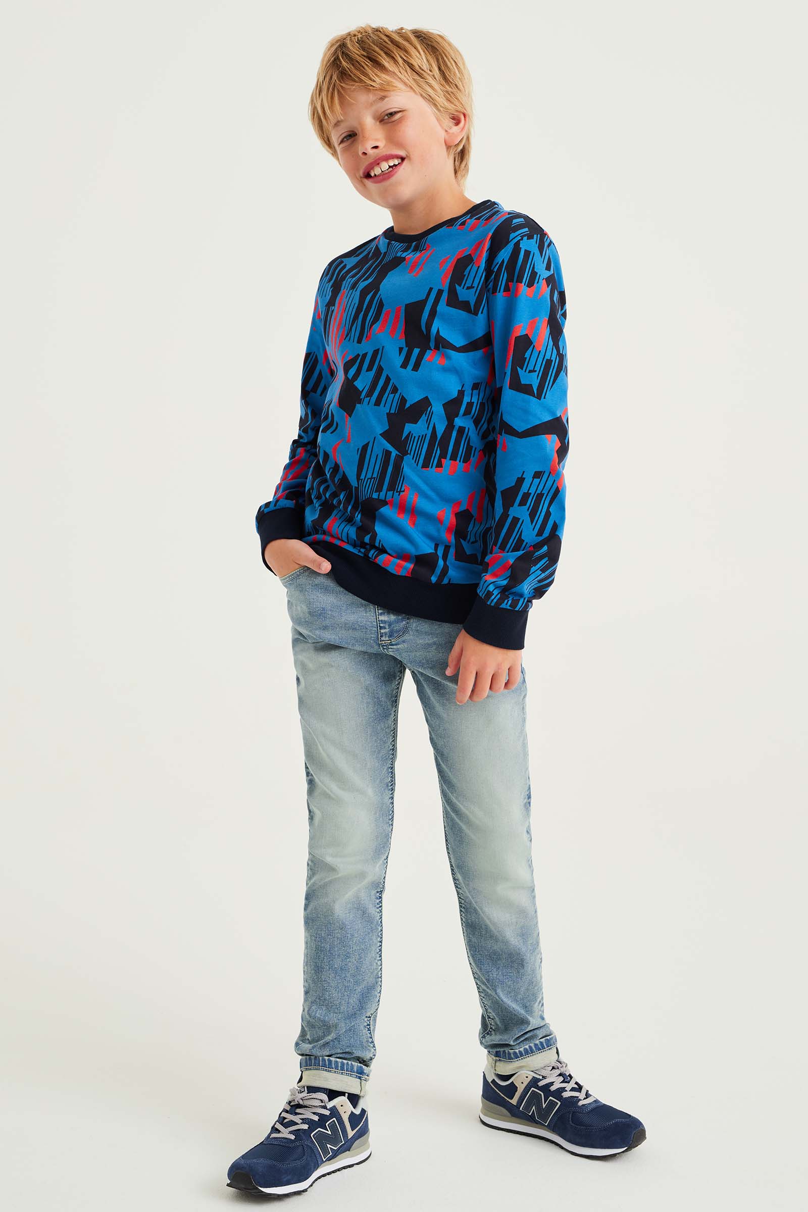 Jongens slim fit jeans met stretch Blue Ridge Lichtblauw
