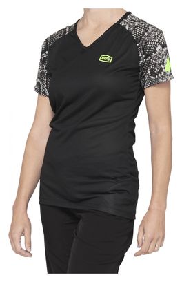 Maillot Manches Courtes Femme 100% Airmatic Jersey Noir Python