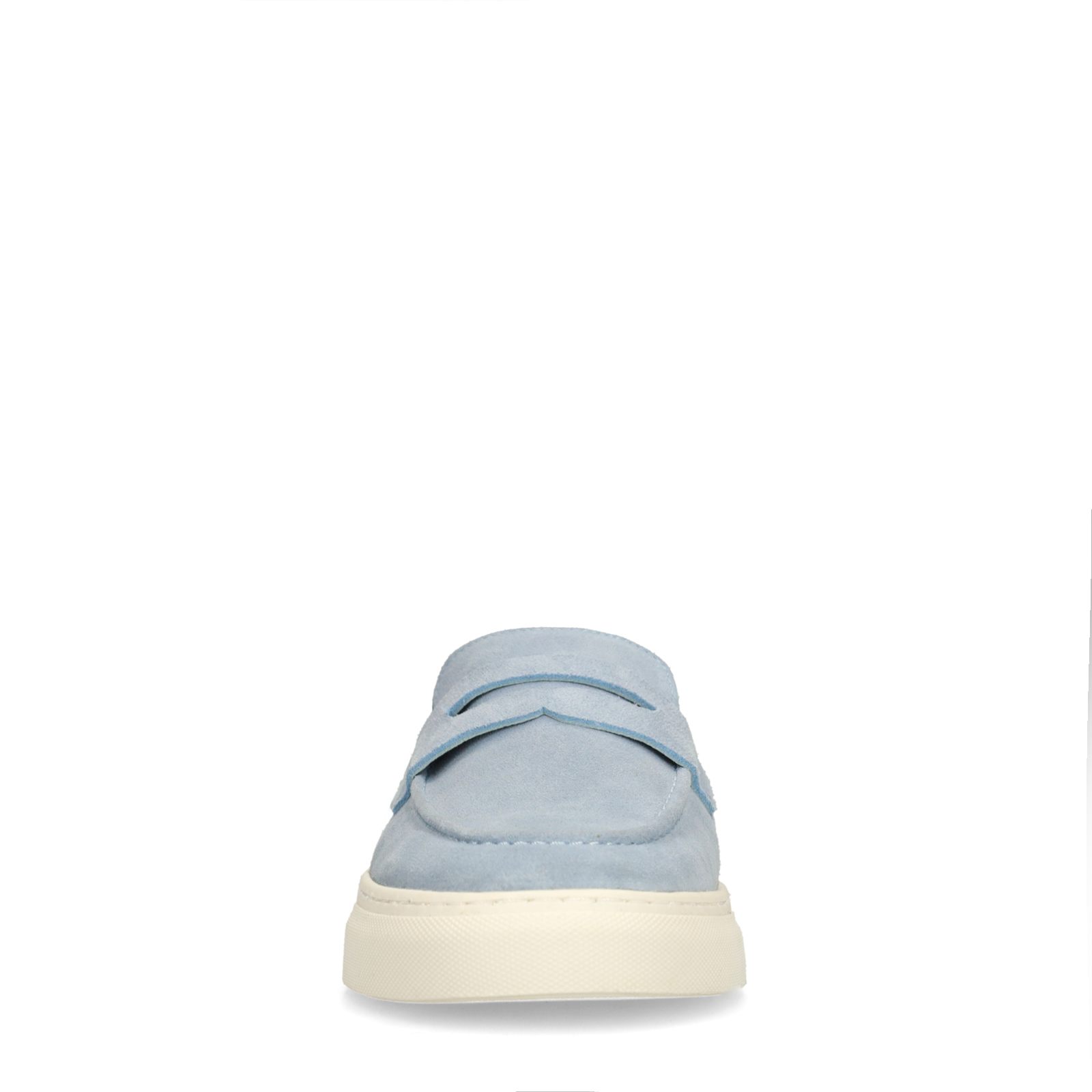 Blauwe suède loafers