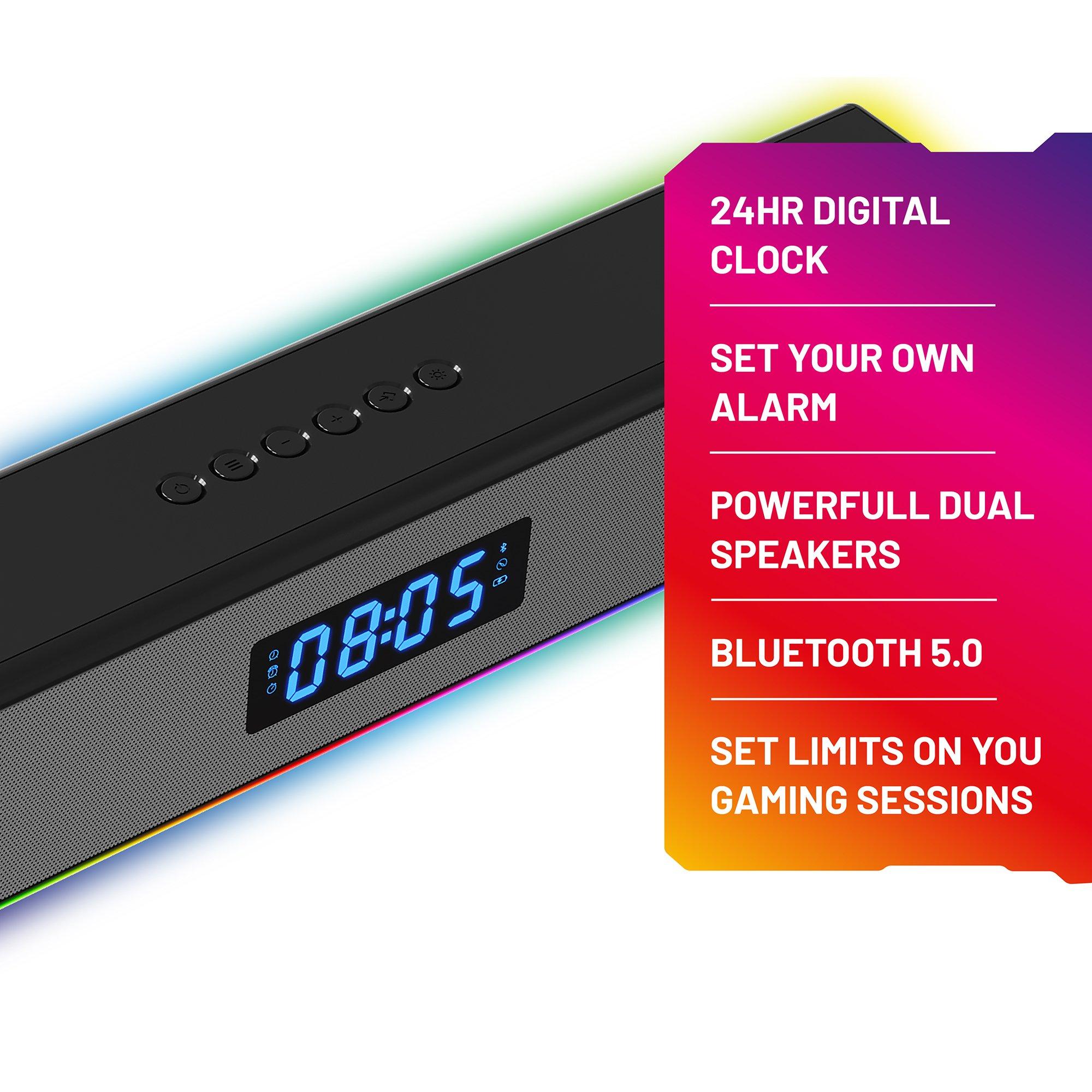 Stealth GAME LED Light Up Rechargeable Portable Soundbar for Gaming Music and Movies