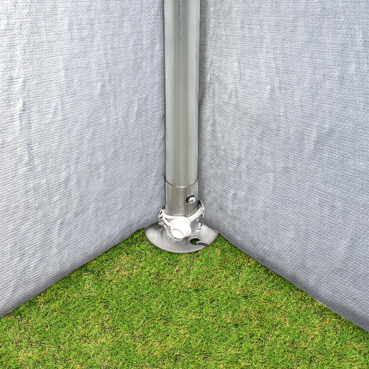 TOOLPORT Lagerzelt 4x8 m Zelthalle Unterstand Zeltgarage PE Plane 350 N wasserdicht in grau