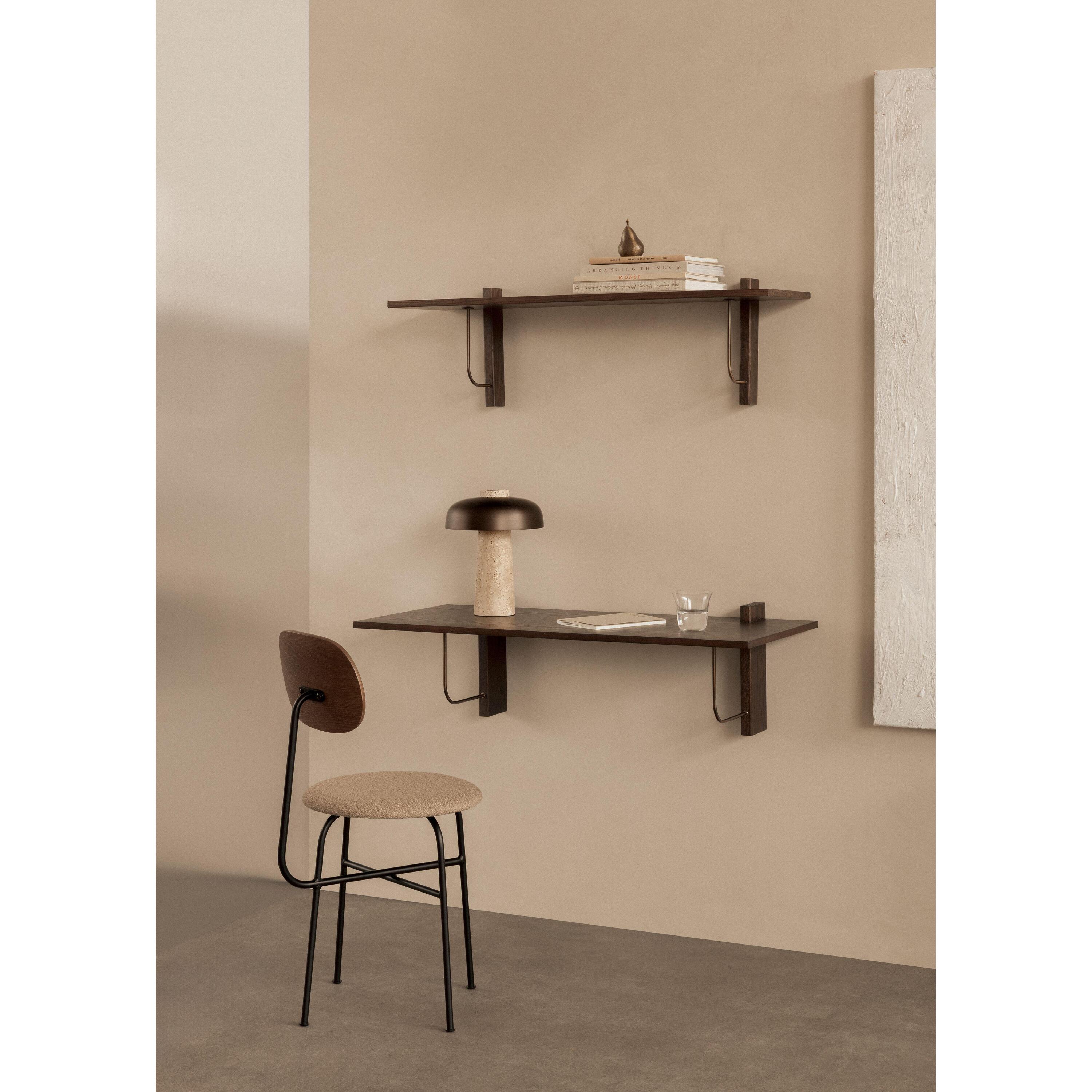 Audo Copenhagen Corbel wandplank 100x30 donker eiken|Carrara marmer