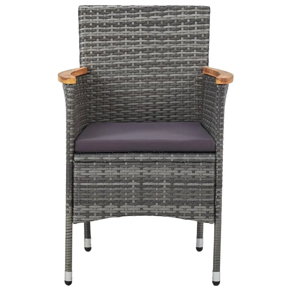 vidaXL - Tuinset - Grijs - Poly rattan
