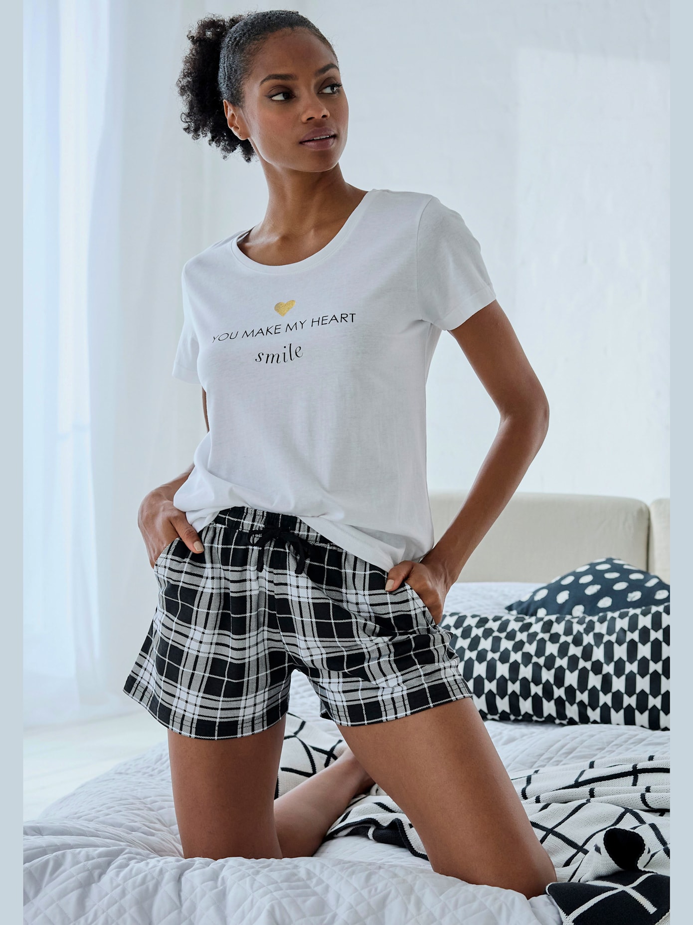 Short de pyjama short à motifs