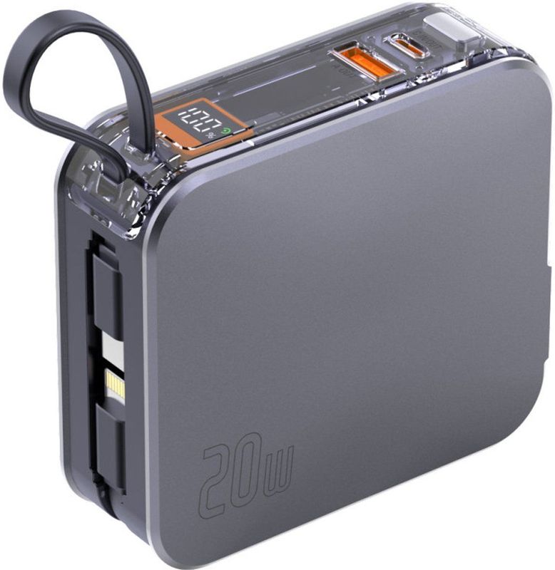4smarts - Lucid - Powerbank - Grijs - 10000 mAh, 20 W, 37 Wh