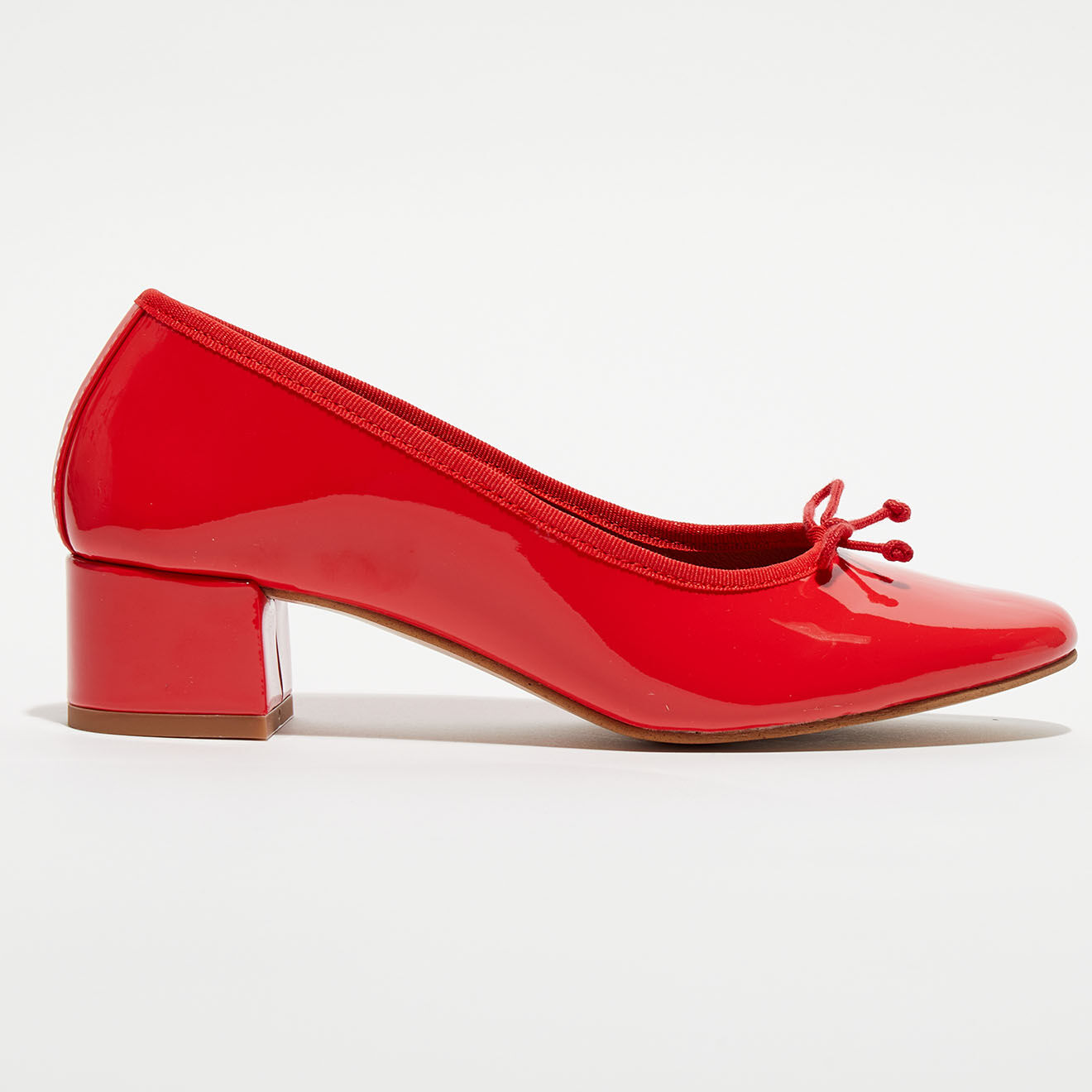 Quartier Latin Ballerines trotteurs en Cuir verni Diane orange - Talon 4 cm