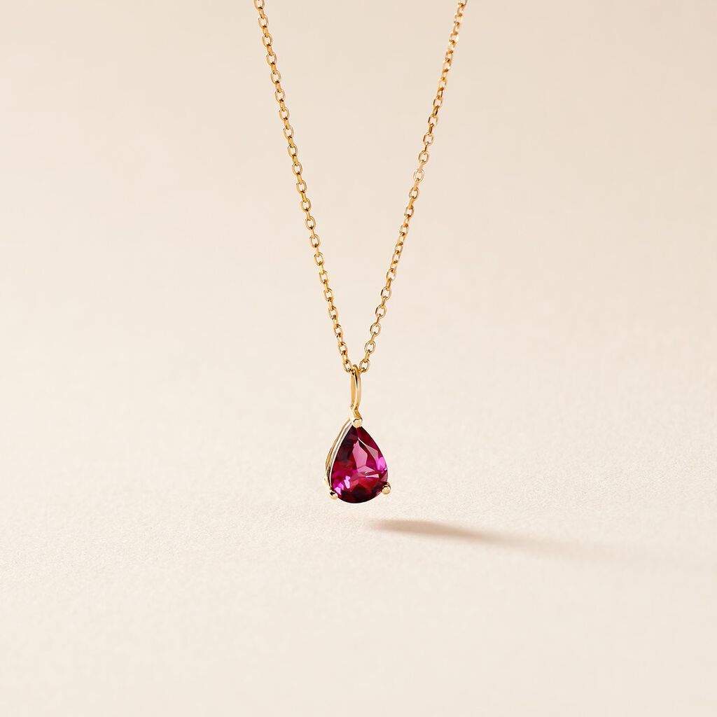 Collier Rhodolite Fever Or Jaune Rhodolite