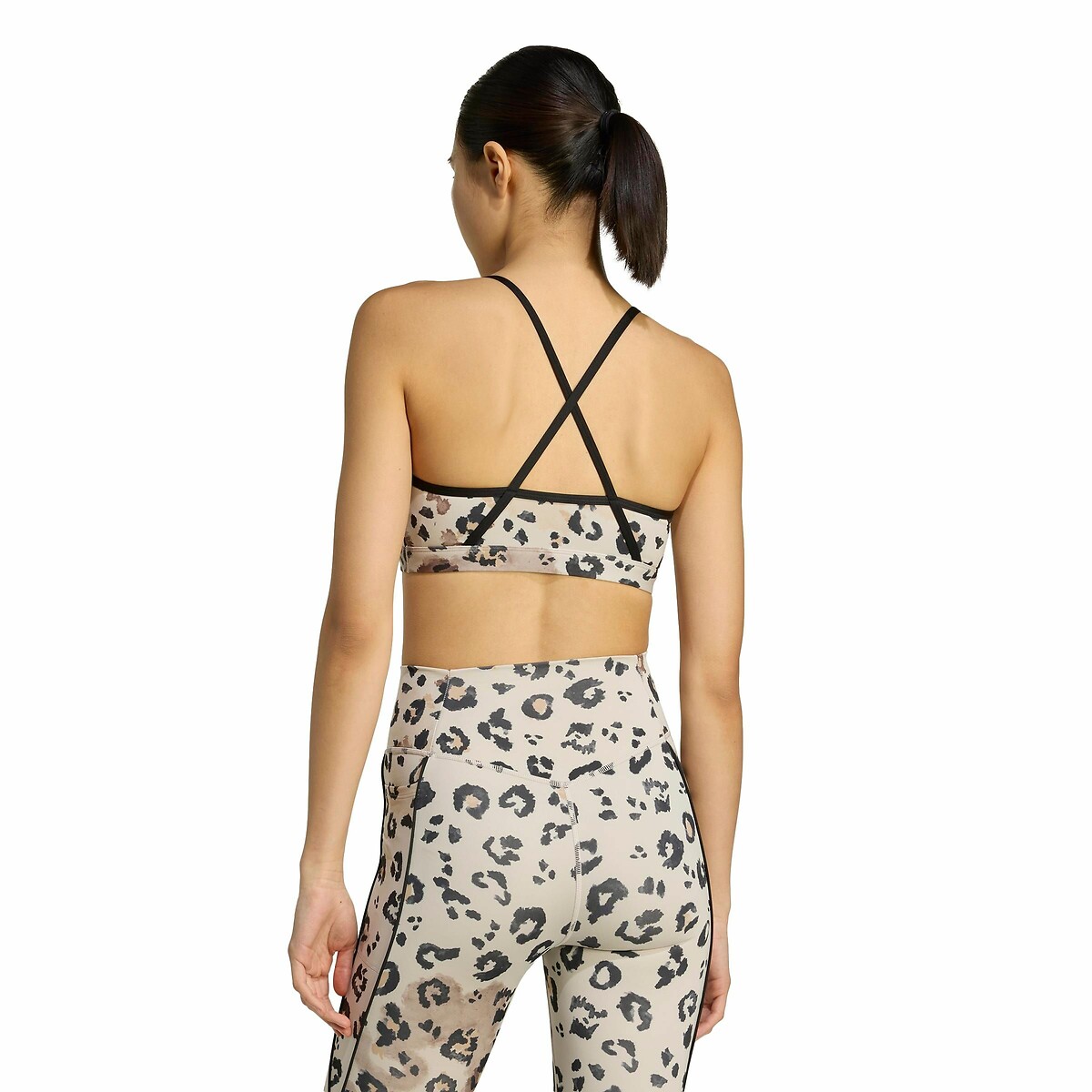 Bustiê esportivo adidas Performance com estampa de leopardo