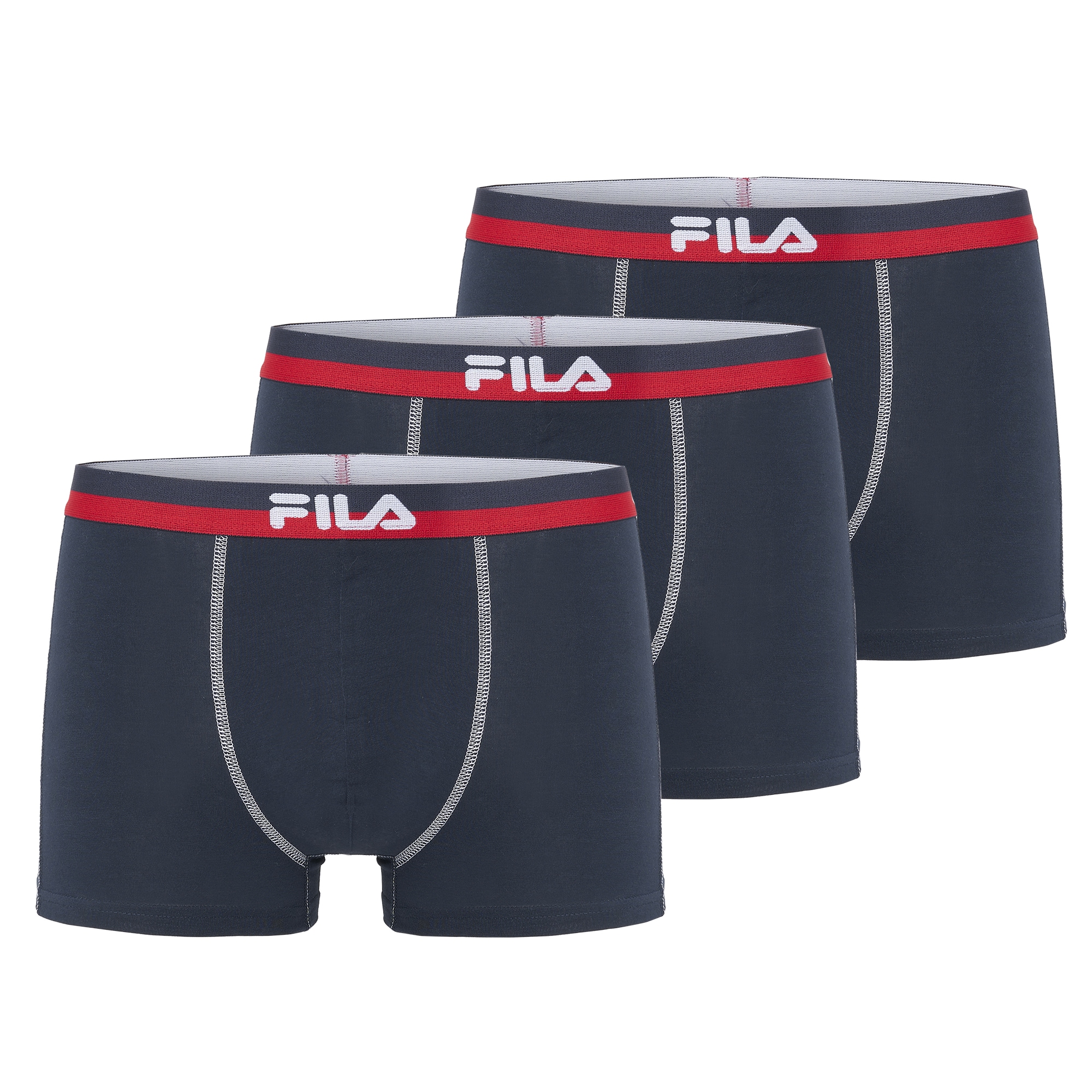 Fila Boxershorts 3er Pack,  elastischer Logobund, Kontrastnähte