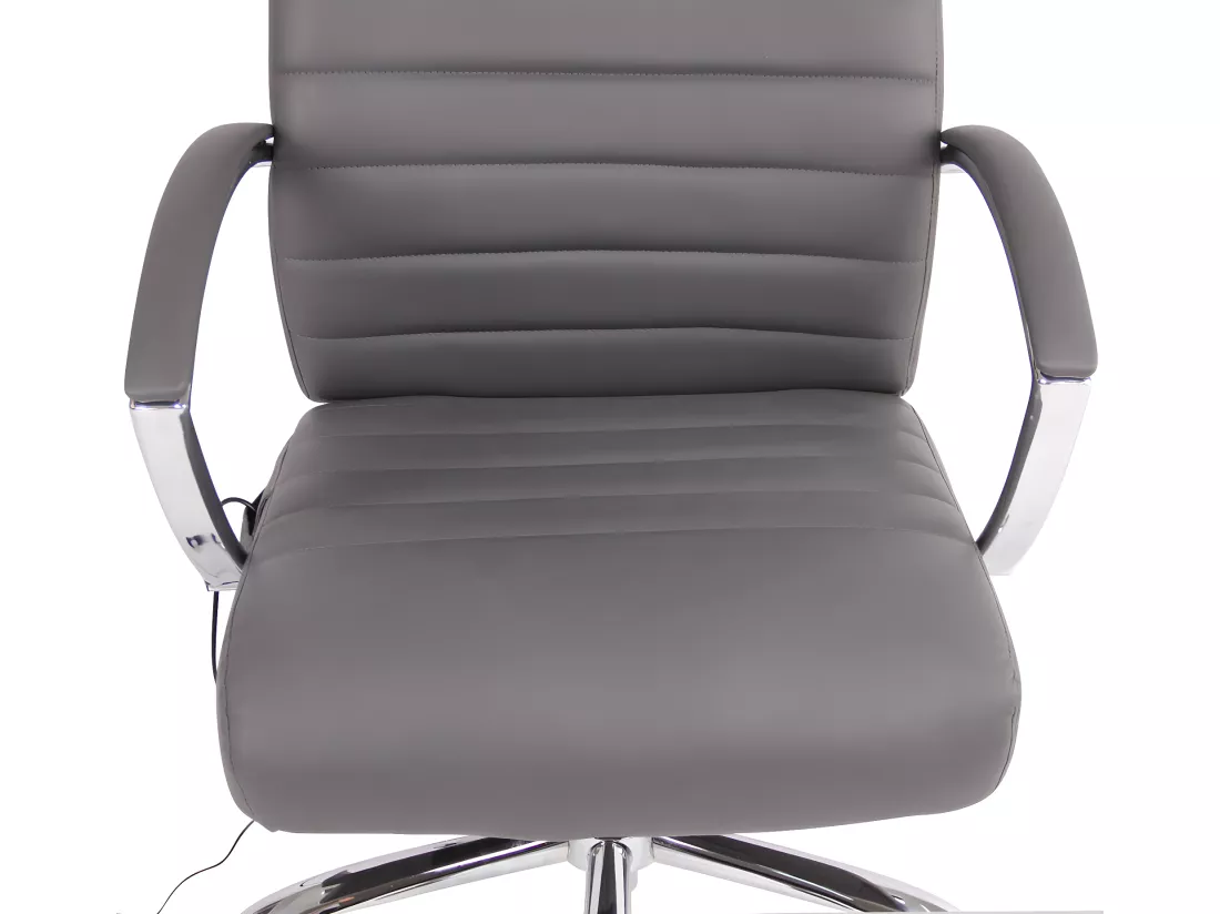 Chaise de bureau - Similicuir & Métal chromé - Gris - Valais