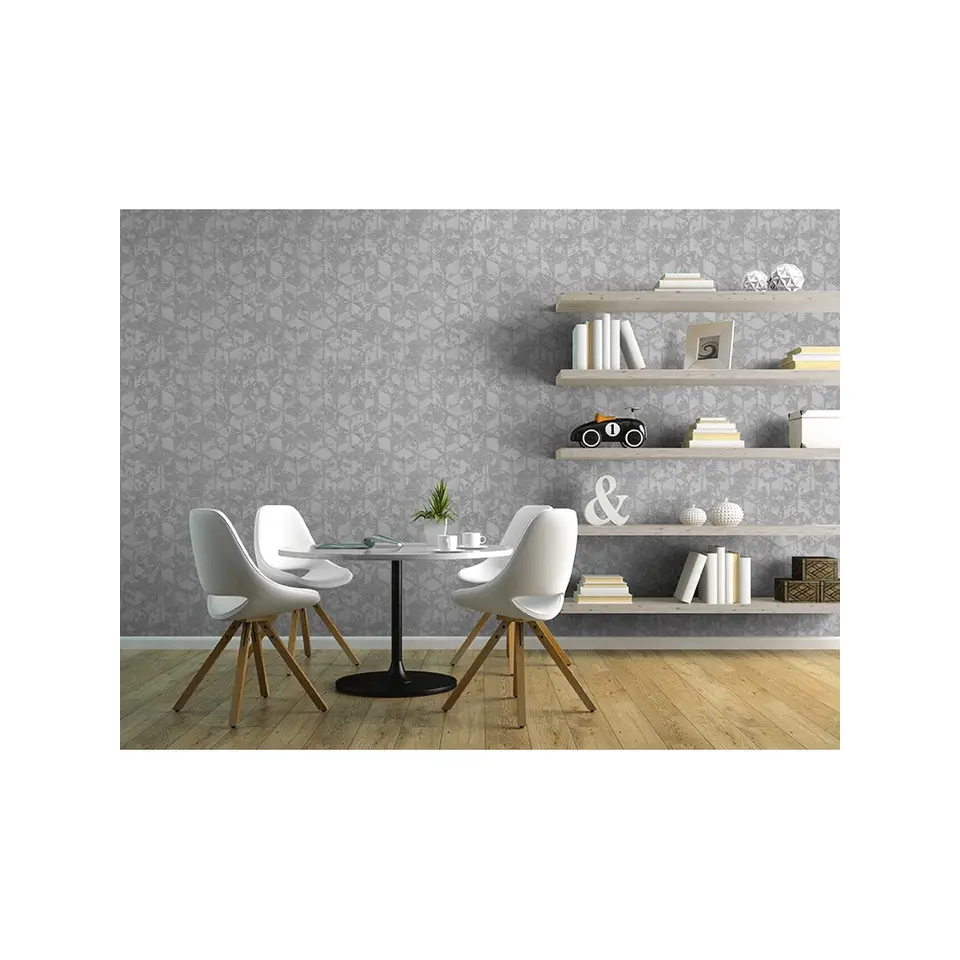 Dutch Wallcoverings - Reflets dessin grijs - 0,53x10,05m