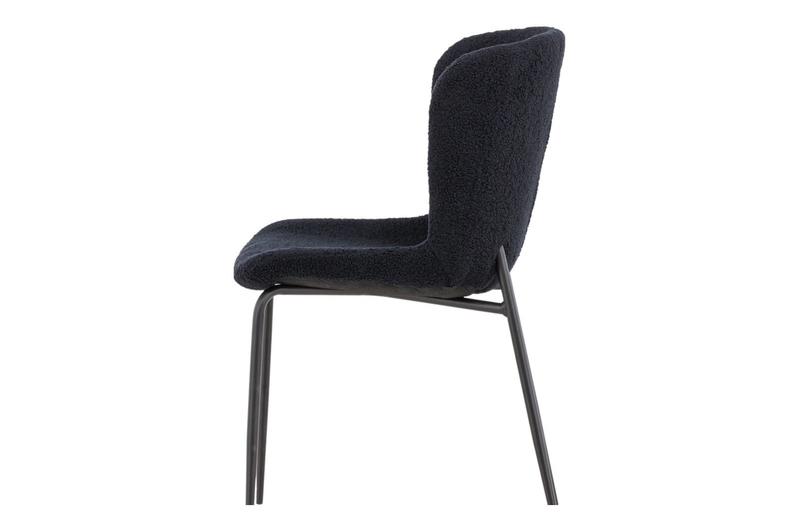 Modesto Spisestol. Sett av 2. Sett av 2. Sort boucle med sorte stålben.