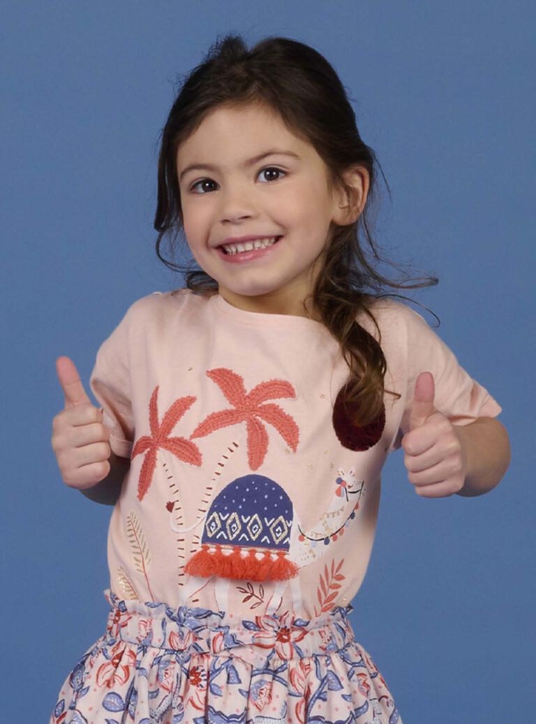 T-shirt manches courtes à sequins réversibles enfant fille