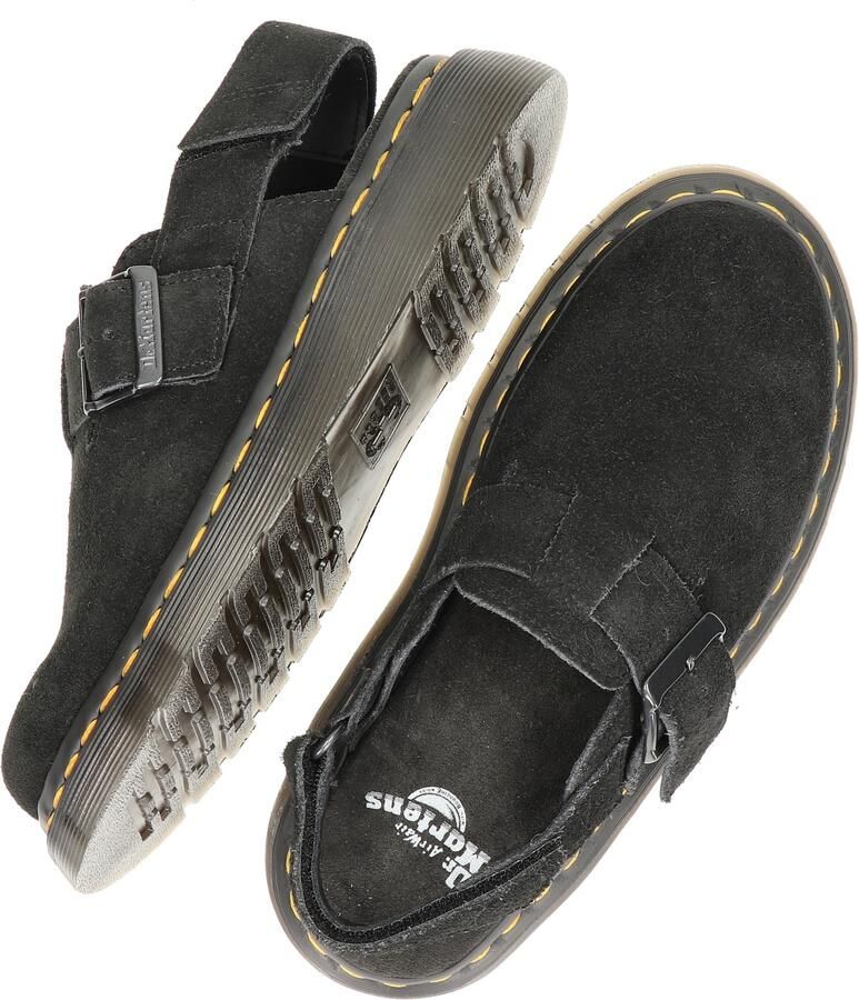 Dr. Martens JORGE~II~BLACK~E.H.SUEDE~~~~~~ Platte sandalenDames Sandalen Zwart