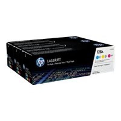 HP 128A - Pack de 3 - cyan, magenta, jaune - cartouche laser d'origine