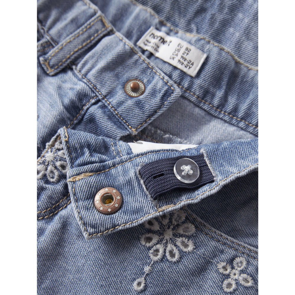 Køb Name It Light Blue Denim Anglaise Nmfrose Mom Dnm Anglai Shorts 1026-Ov H