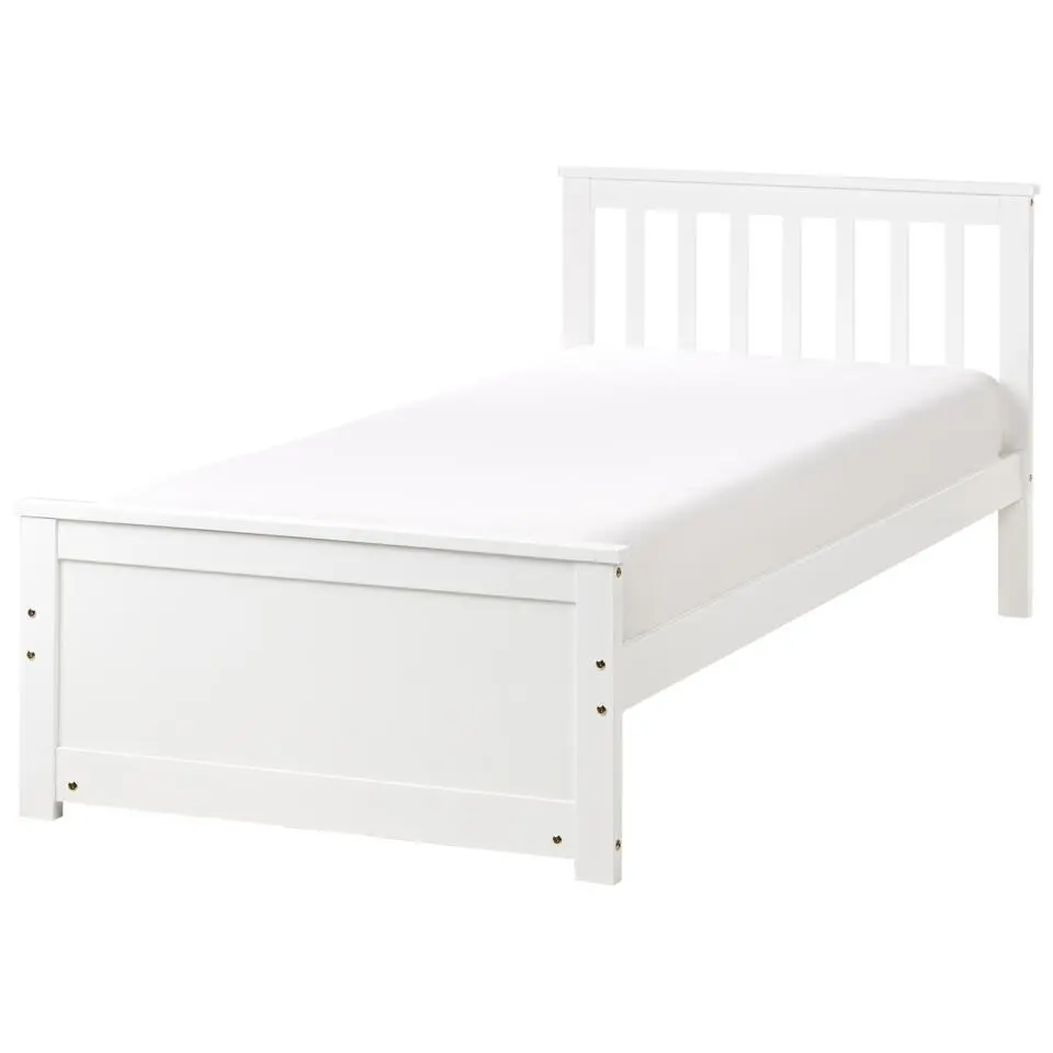 OLENDON - Eenpersoonsbed - Wit - 90 x 200 cm - Dennenhout
