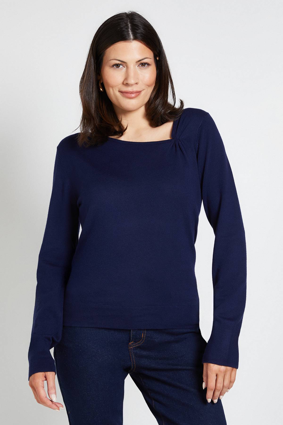 Wallis Synthétiquell Tricoté Asymétrique Froncé