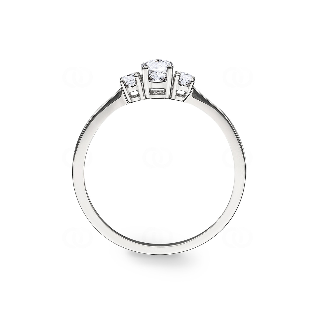 Trilogie Ring 750/18 K Weissgold mit Diamanten 0.33 ct H/si