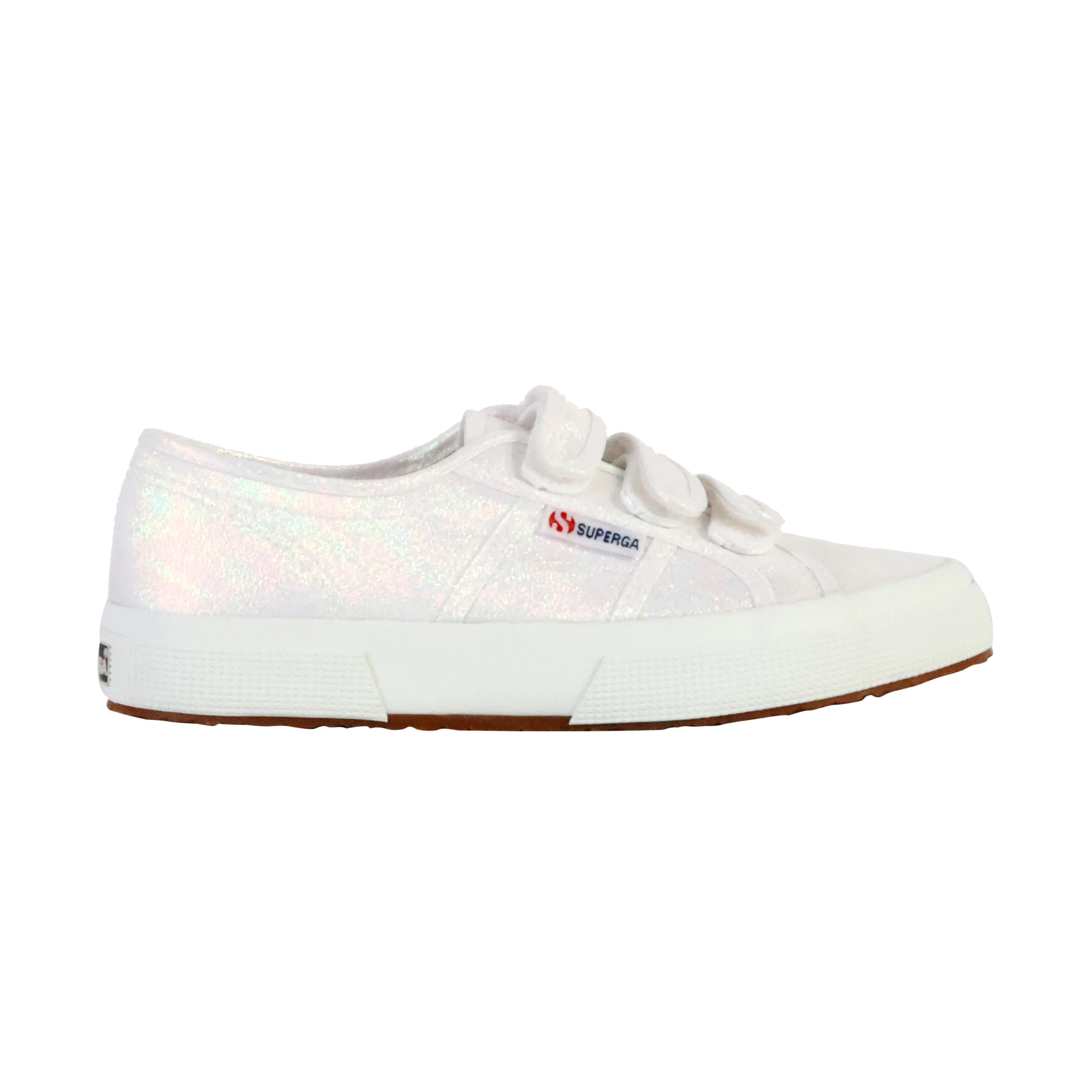 Basket basse à scratch superga straps lame | Blanc