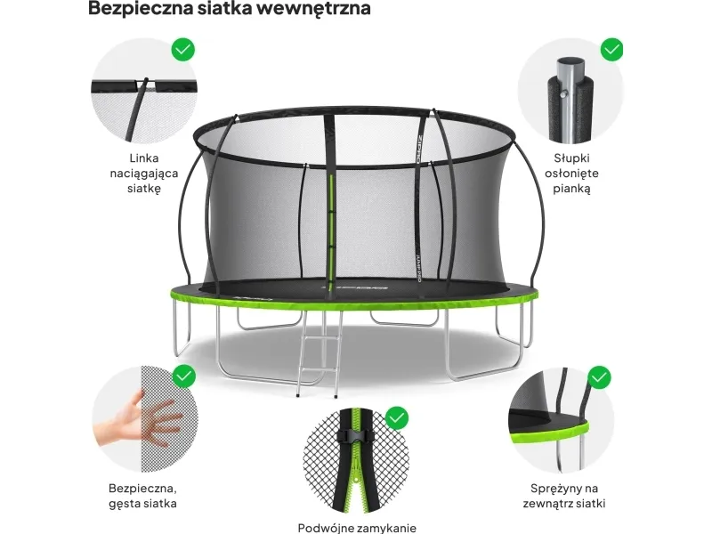 Zipro Trampolin med indendørs net Jump Pro 12FT 374cm   skopose