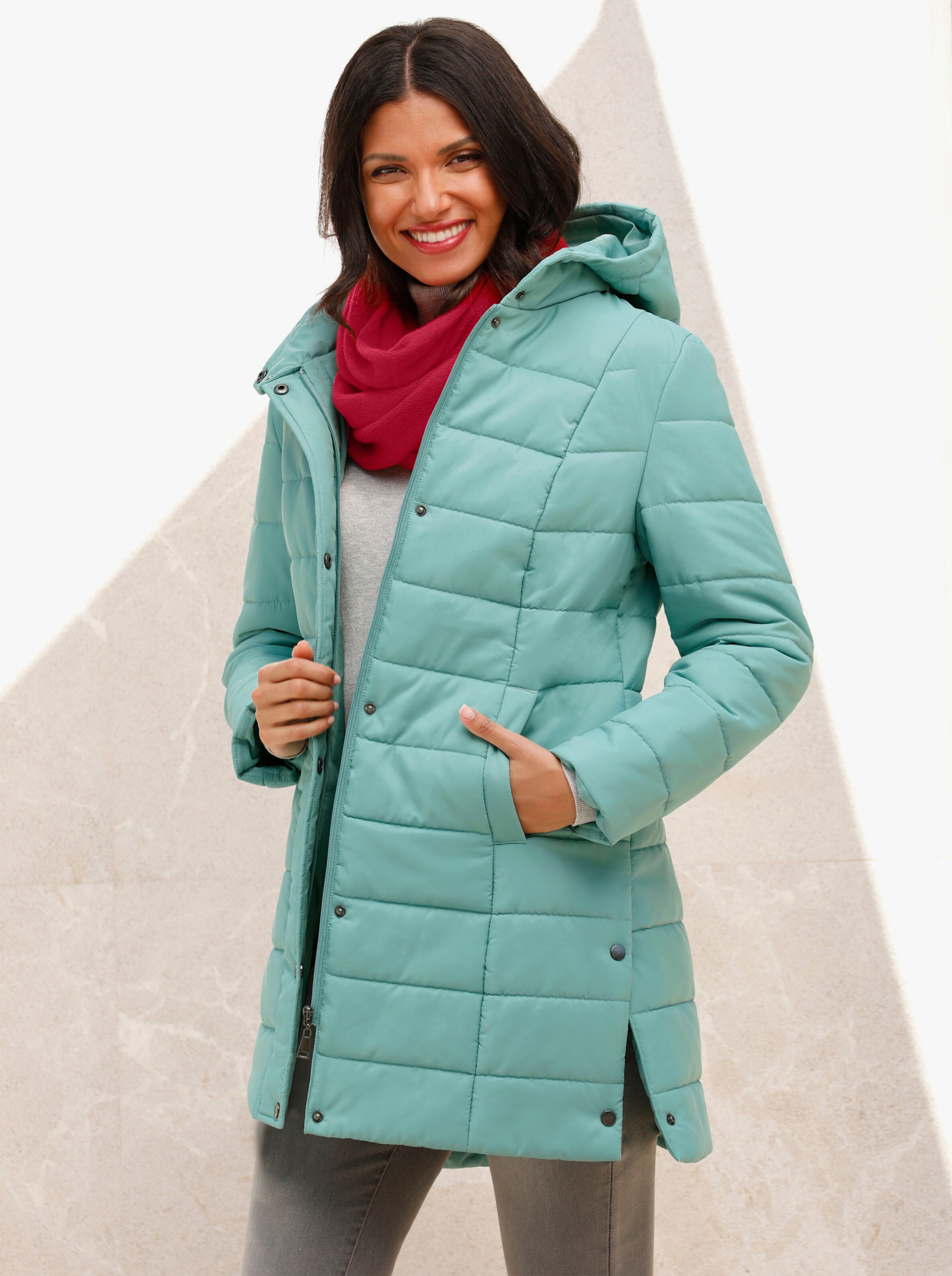 Steppjacke mit Teilungsnähten