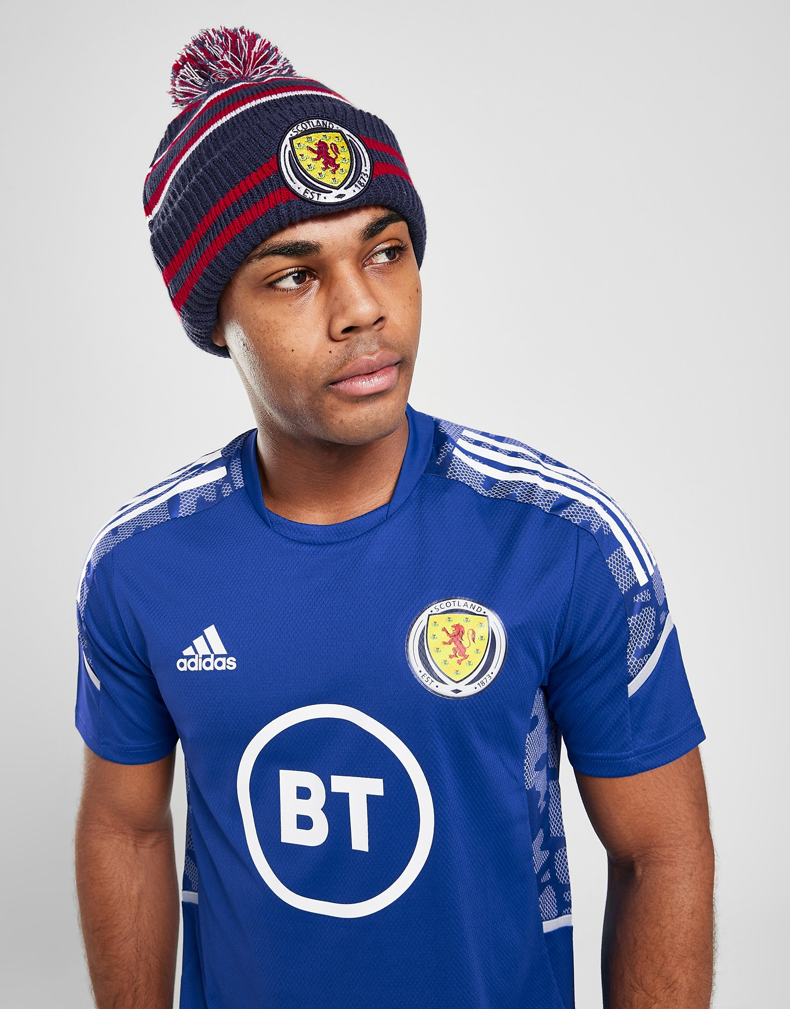 New Era Bonnet Scotland Pom Stripe