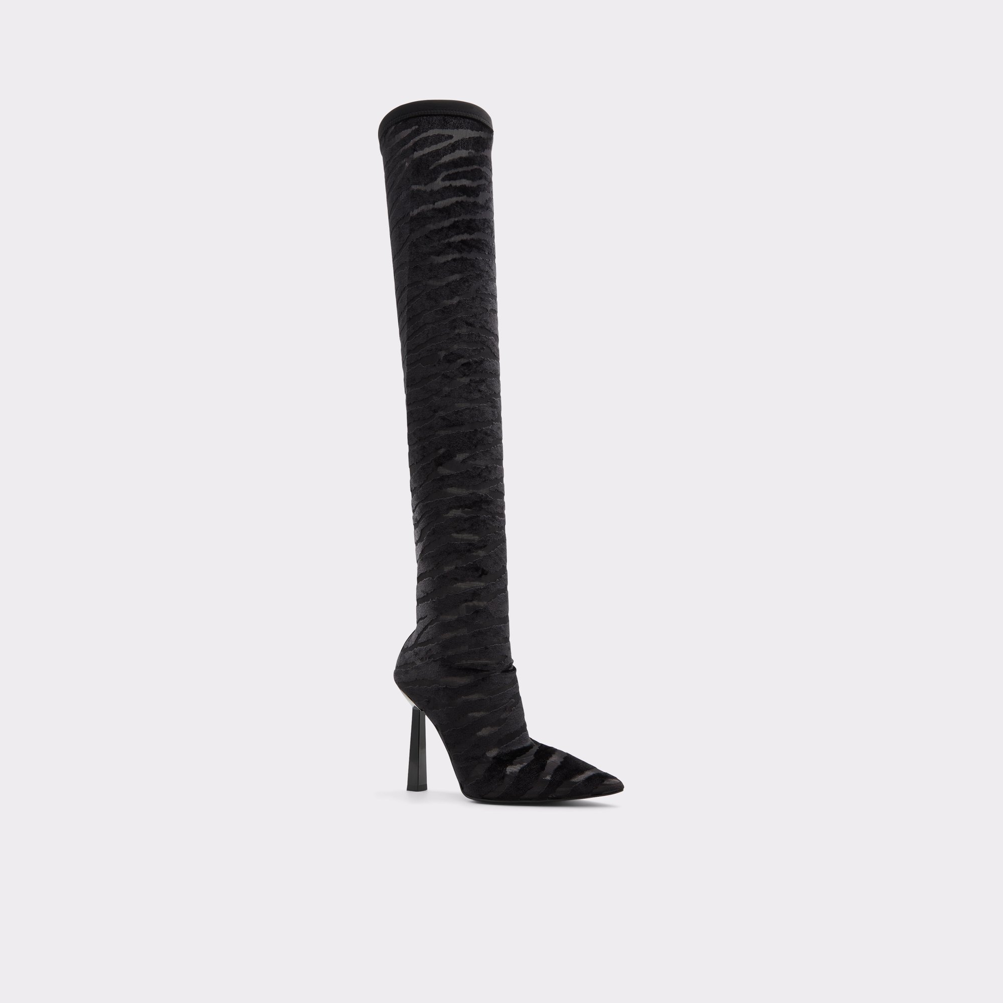 Vittoria Black Textile Embossed Women Dress boots