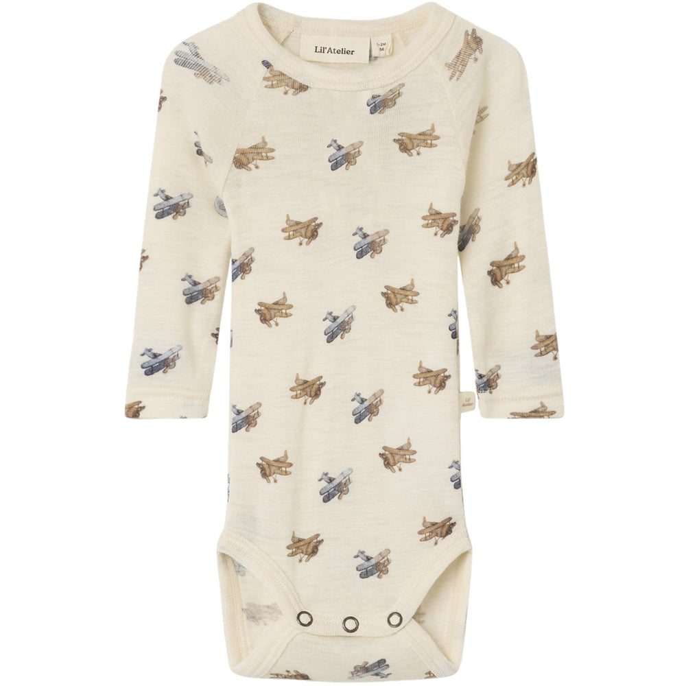 Køb Lil'Atelier Turtledove Melange Nbmnalu Wo/Mo Ls Slim Body Lil Noos