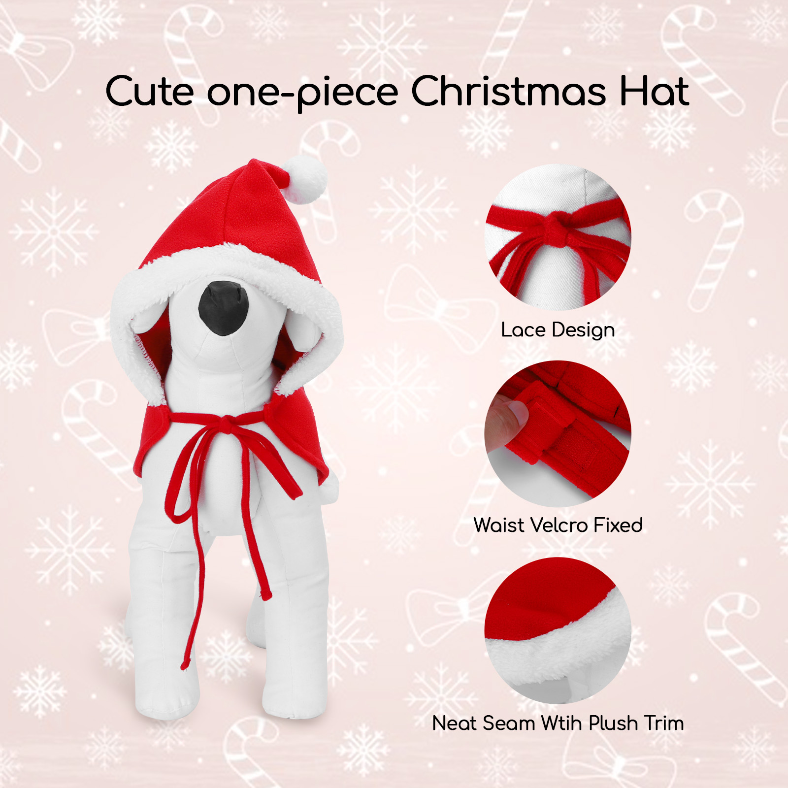 Roupa natalina de nobreza para cães de pequeno porte, fantasia de Papai Noel para gatos, traje de Papai Noel ajustável para filhotes, gatinhos, gatos de pequeno porte e cães de estimação.