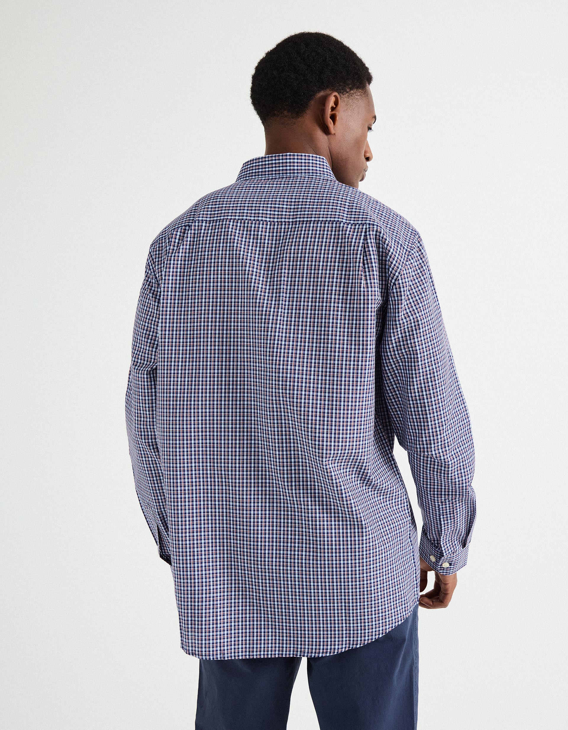 Camisa de Xadrez, Homem, Azul Escuro