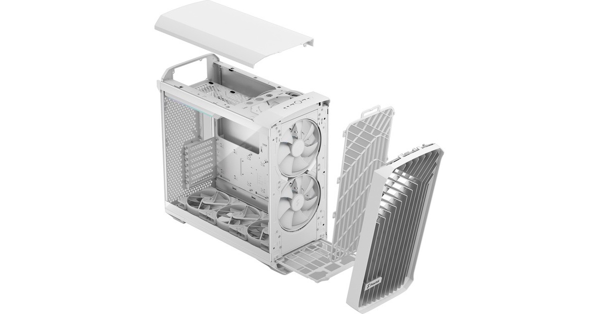 Fractal DesignTorrent white RGB TG Clear Tint midi tower behuizing  (Wit | 2x USB-A | 1x USB-C | RGB | Window)