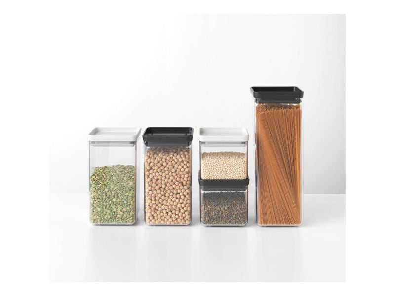 Brabantia Vorratsbehälter Tasty 1.6 l, Schwarz/Transparent Frischhaltebehälter