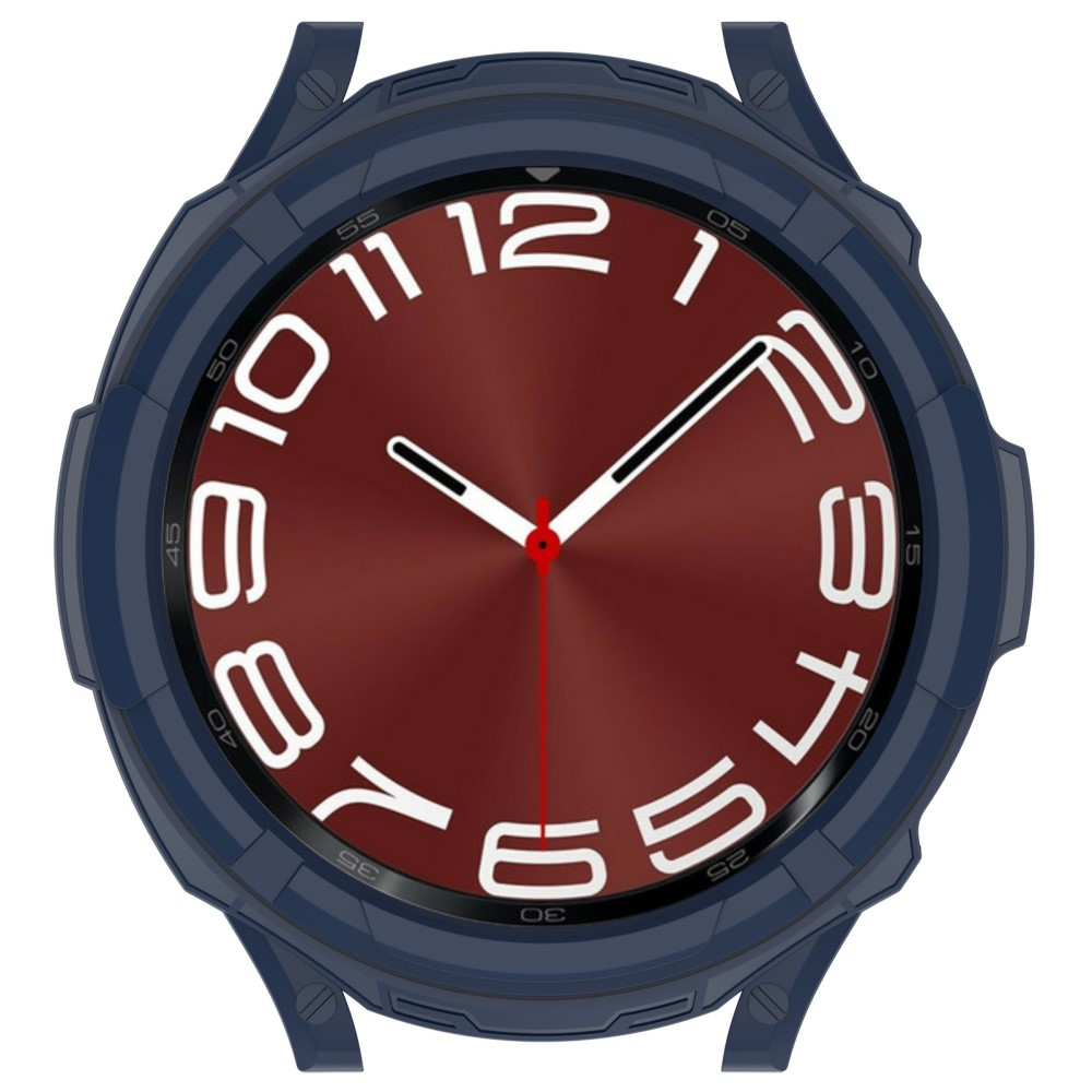 Samsung Galaxy Watch 6 Classic (43mm) Gummi Hülle Bumper mit Lünettenring - Blau