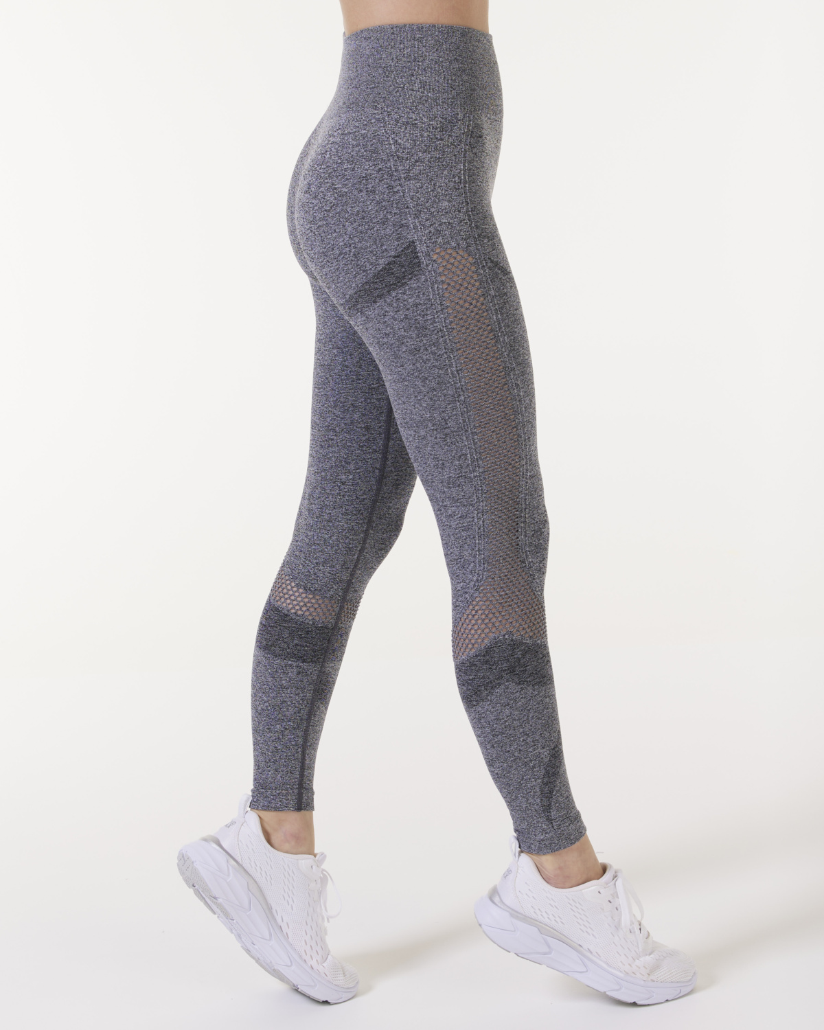 LEVITY Eclipse Mesh Seamless Tights Grey Melange