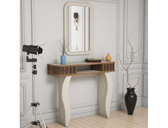 CONCEPT1 - Console Damla crème crème 105 x 30 x h85cm