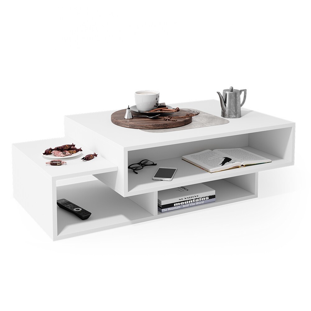 VICCO Couchtisch BARI Weiß Sofatisch Kaffeetisch Beistelltisch Ablage Wohnzimmer