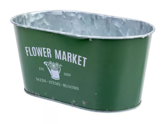 Panier en métal vert 19,5x11,5x9 B16,5x8,5