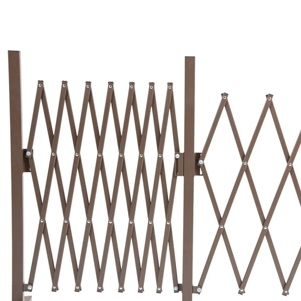 Scissor Gate Barrier Utvidbar 52-405 Cm Hage Aluminium Brun H103,5 Cm