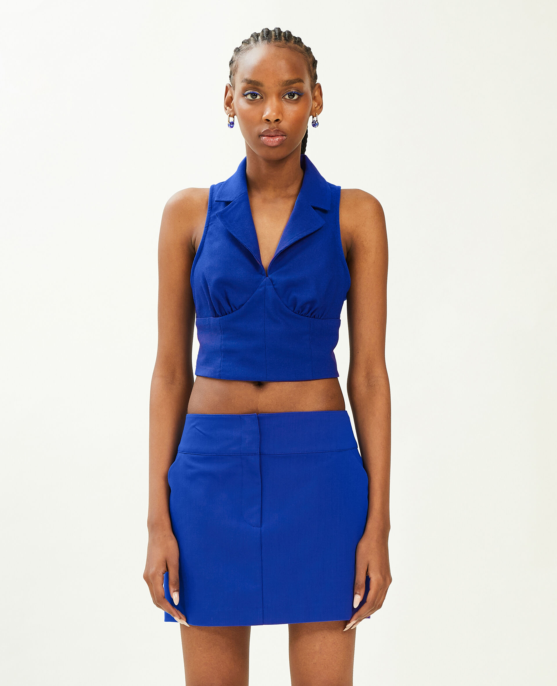 Jupe bandeau taille basse - Bleu électrique