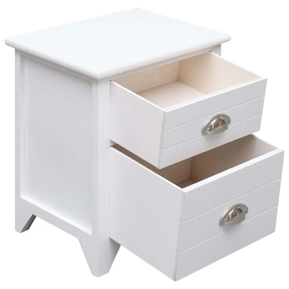 vidaXL - Kast - Wit - Paulowniahout - 2 stuks