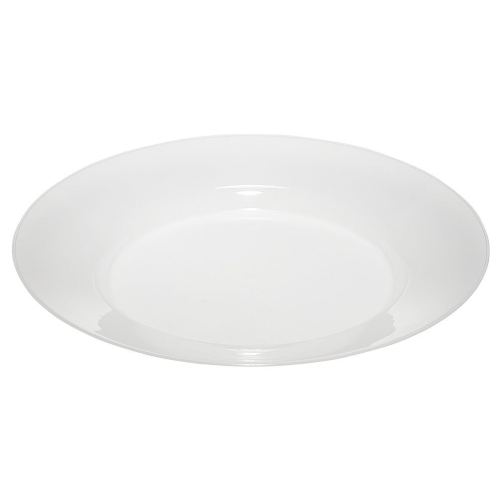 Lot de 4 assiettes rondes plastique blanc translucide Ø24 cm