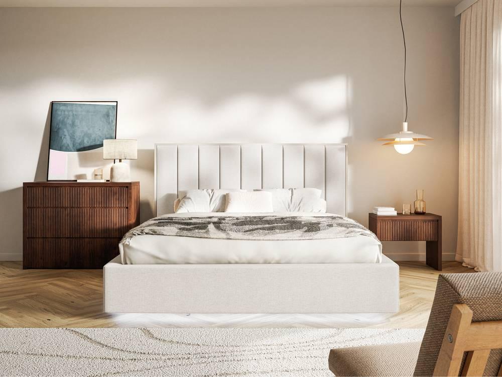NADUVI Collection Bedframe Taavi chenille met verlichting 180 x 200 cm